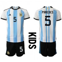 Argentina Leandro Paredes #5 Fotballklær Hjemmedraktsett Barn VM 2022 Kortermet (+ korte bukser)